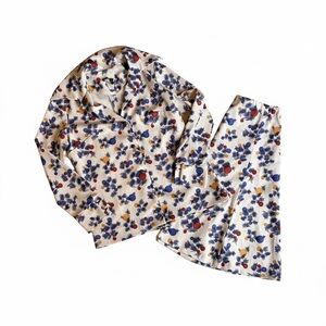 Vintage 60’s Colorful Floral Print Women's Collared Blazer and A-Line Skirt Set